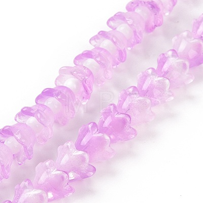 Transparent Glass Beads Strands LAMP-H061-01C-03-1