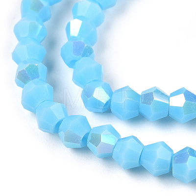 Opaque Solid Color Electroplate Glass Beads Strands EGLA-A039-P2mm-L12-1