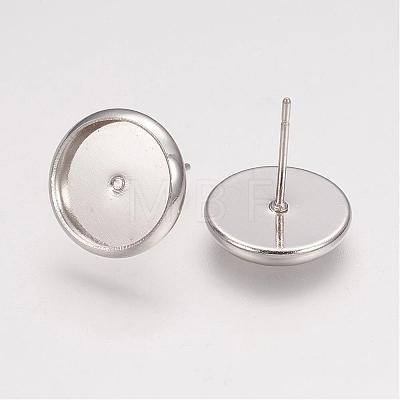 Brass Stud Earring Settings KK-H021-1N-NF-1