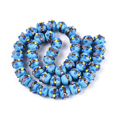 Handmade Gold Sand Lampwork Beads LAMP-N038-02B-1