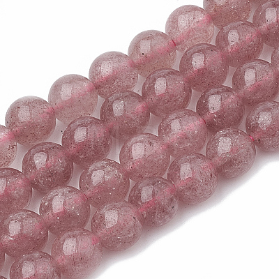 Natural Dyed Strawberry Quartz Beads Strands X-G-S295-15-8mm-1-1