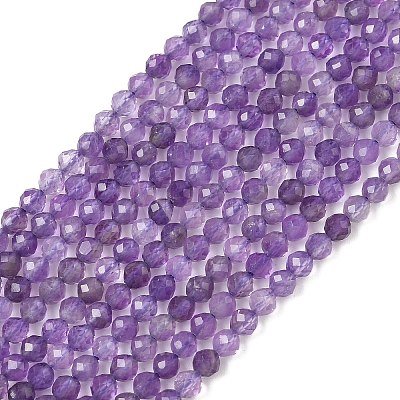 Grade A Natural Amethyst Beads Strands G-A129-3mm-E02-1