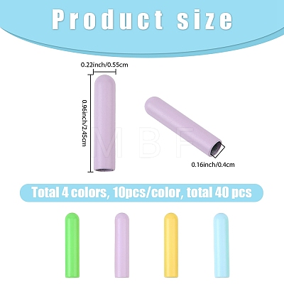 40Pcs 4 Colors Alloy Cord End FIND-GF0008-47B-1