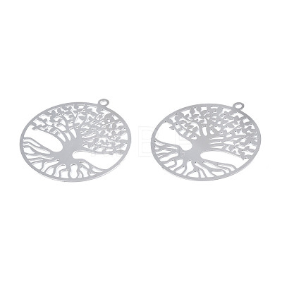 Non-Tarnish 201 Stainless Steel Filigree Pendants STAS-S118-049-1