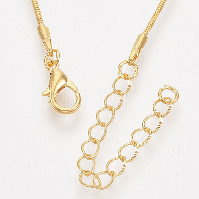 Brass Round Snake Chain Necklace Making X-MAK-T006-11A-G-1