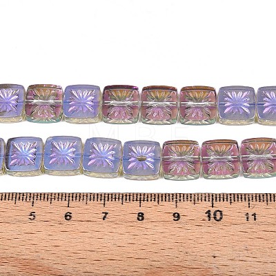 Electroplate Transparent Glass Beads Strands X-EGLA-N017-03F-1