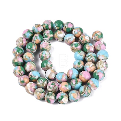 Assembled Synthetic Turquoise and Trochus Shell Beads Strands G-N369-02A-03-1
