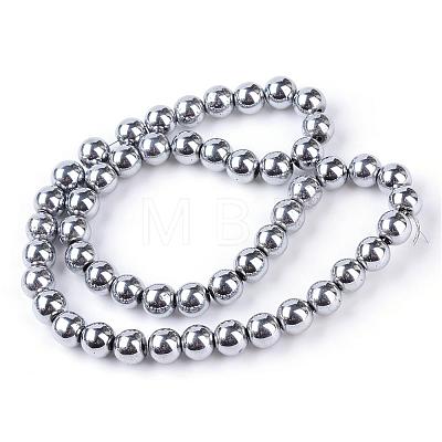 Non-magnetic Synthetic Hematite Beads Strands G-S096-4mm-3-1