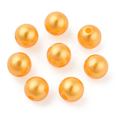 Spray Painted ABS Plastic Imitation Pearl Beads OACR-T015-05B-18-1