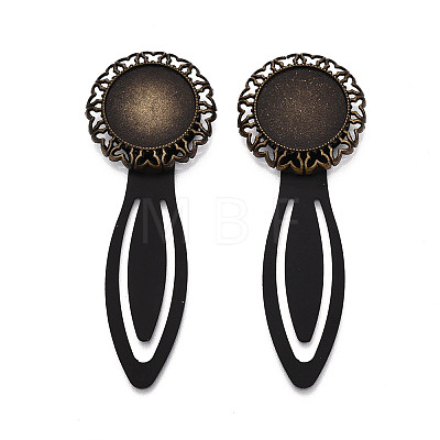 Alloy & Iron Bookmark Cabochon Settings PALLOY-N184-07AB-1