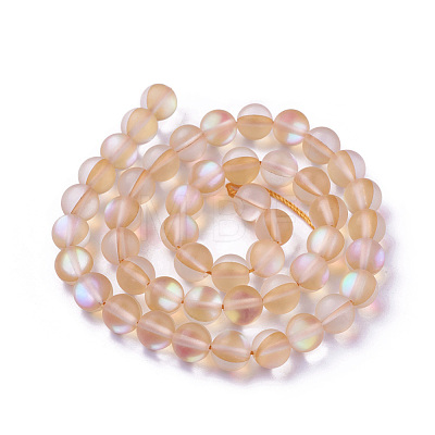 Synthetic Moonstone Beads Strands G-F142-6mm-13-1