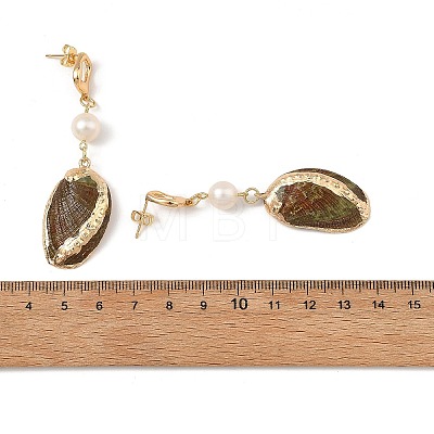 Natural Paua Shell Stud Earrings EJEW-JE07372-1