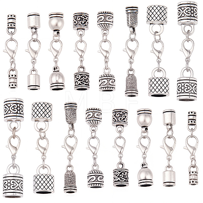 32Pcs 8 Styles Alloy Cord Ends HJEW-SC0003-11-1