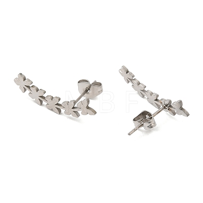 304 Stainless Steel Stud Earrings EJEW-H095-02P-1