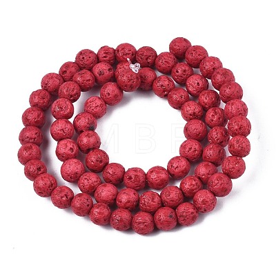Synthetic Lava Rock Beads Strands G-S277-6mm-12-1