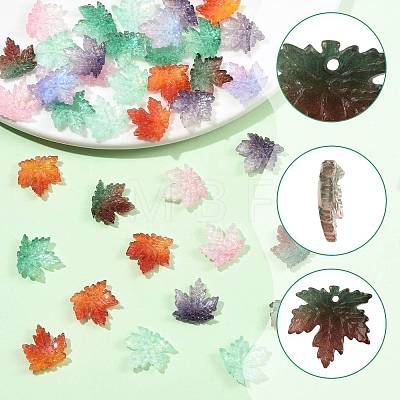 90Pcs 7 Colors Two Tone Transparency Glass Pendant GLAA-FS0002-72-1