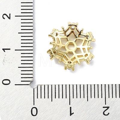 Rack Plating Brass Micro Pave Clear Cubic Zirconia Bead Cap KK-U014-11B-G-1