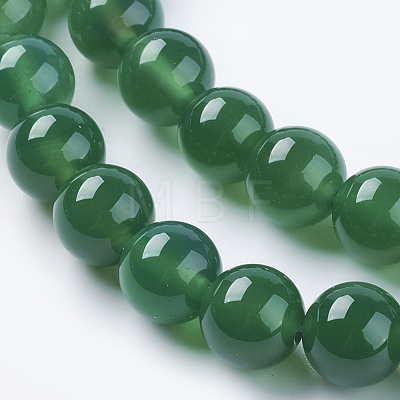 Natural Green Onyx Agate Beads Strands G-G583-10mm-11-1