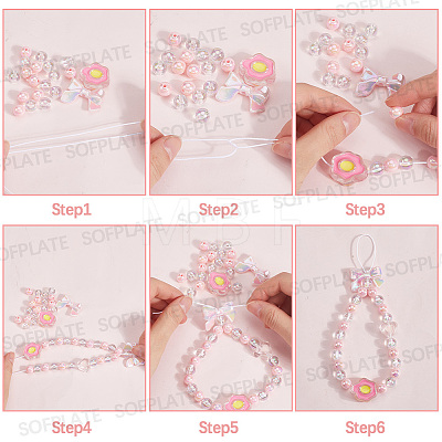 DIY Acrylic Bead Mobile Phone Strap Making Kits DIY-SP0003-64-1