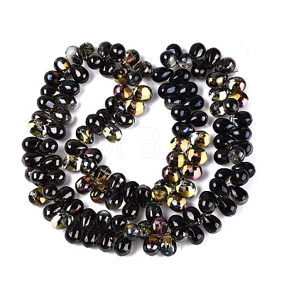 Electroplate Baking Paint Transparent Glass Beads Strands GL-N005-02A-C03-1