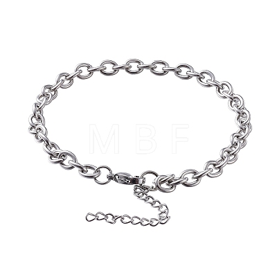 304 Stianless Steel Cable Chain Bracelet Making STAS-CJ0001-137-1