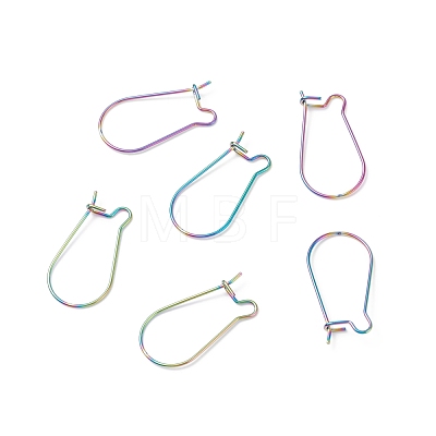Ion Plating(IP) Rainbow Color 316 Surgical Stainless Steel Hook Earrings STAS-E009-5M-1