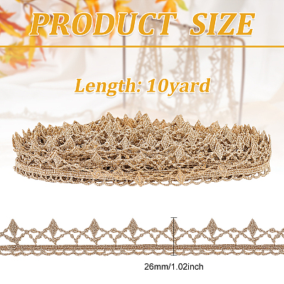 Polyester Hollow Lace Trim OCOR-WH0079-07-1
