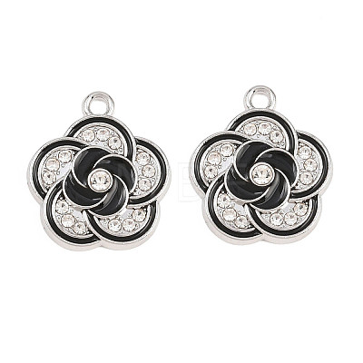 Alloy Black Enamel Pendants FIND-C095-09P-1