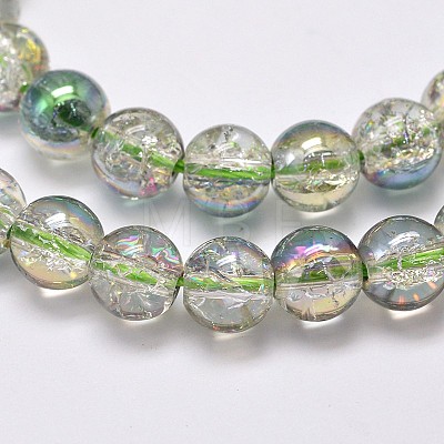 Electroplate Synthetic Crackle Quartz Bead Strands EGLA-J067-8mm-HR02-1