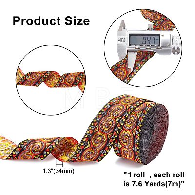 Ethnic style Embroidery Polyester Ribbons OCOR-WH0063-31-1