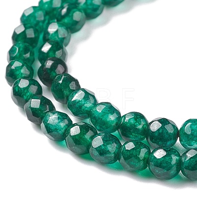 Dyed Natural White Jade Round Beads Strands G-E311-4mm-04-1
