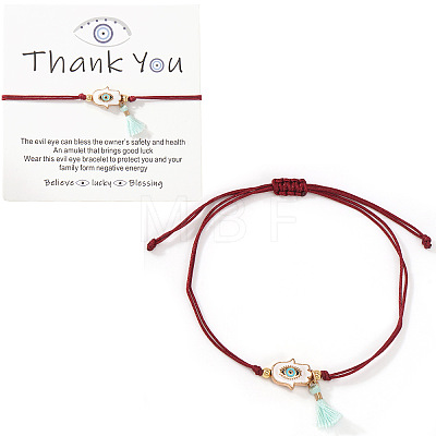 Hamsa Hand with Evil Eye Alloy Enamel Charm Bracelets LS-GS7845-3-1