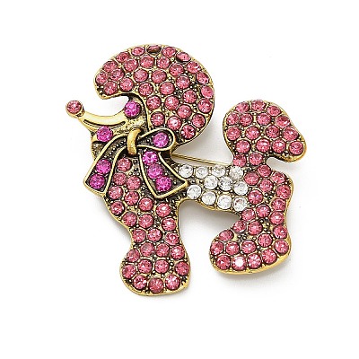 Animal Alloy Rhinestone Brooches for Clothes JEWB-C046-04E-AG-1