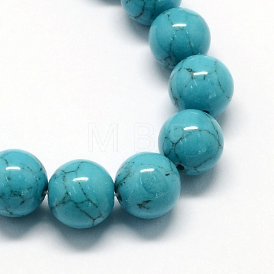 Dyed Synthetic Turquoise Gemstone Bead Strands TURQ-R032-12mm-XSS09-1