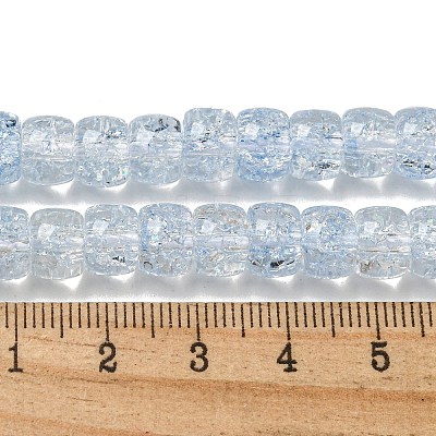 Transparent Spray Painting Crackle Glass Beads Strands GLAA-NH0001-05F-1