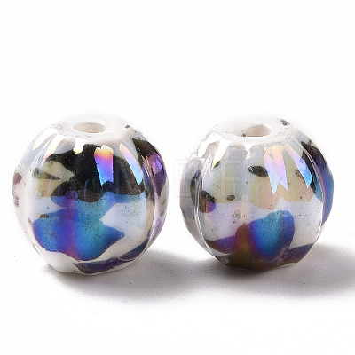 Handmade Pearlized Porcelain Beads PORC-G010-02-1