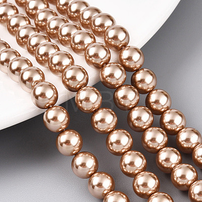 Glass Pearl Beads Strands HY-G002-01D-06-1