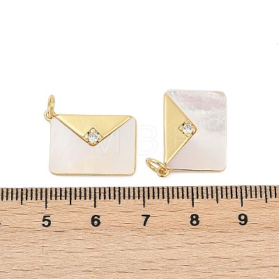 Brass Micro Pave Cubic Zirconia Pendants KK-U058-19G-1