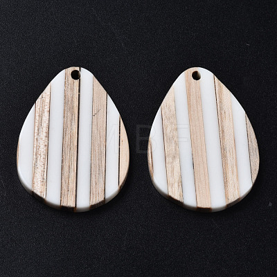 Stripe Resin & Wood Pendants X-RESI-N025-015A-B01-1