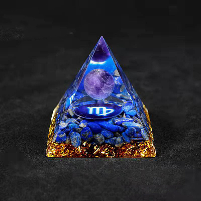 Resin Orgonite Pyramid Home Display Decorations G-PW0004-57B-1