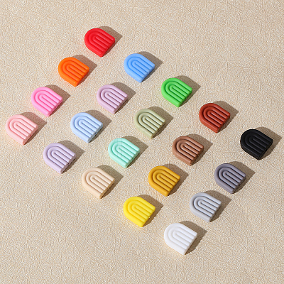 CHGCRAFT 40Pcs 20 Styles Rainbow Arch Food Grade Eco-Friendly Silicone Focal Beads SIL-CA0003-29-1