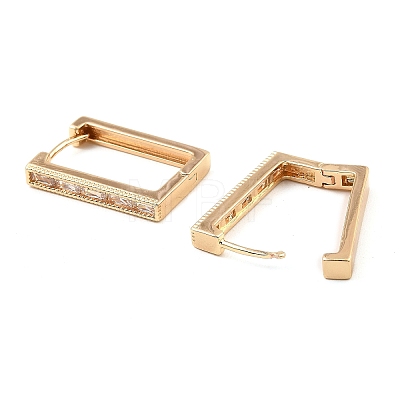 Brass with Cubic Zirconia Hoop Earrings EJEW-D078-40G-1