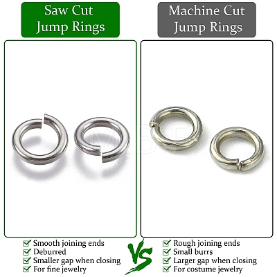 925 Sterling Silver Saw Cut Open Jump Rings STER-F036-02S-1x8mm-1