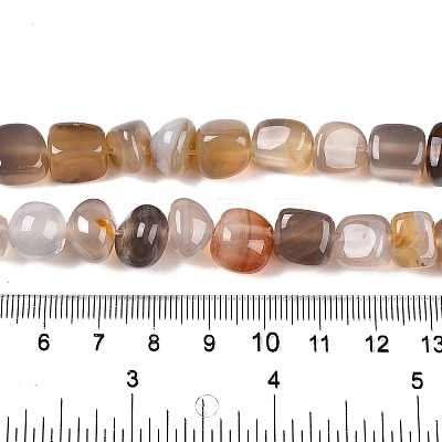 Natural Grey Agate Beads Strands G-N342-64-1