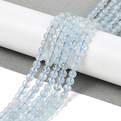 Grade A Natural Aquamarine Round Bead Strands G-L417-13-A01-1