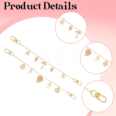 2Pcs 2 Styles Brass Bag Decorative Chains HJEW-SC0003-24B-1