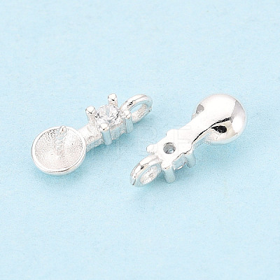 925 Sterling Silver and Cubic Zirconia Peg Bails STER-T009-25S-1