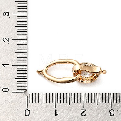 Brass Pave Cubic Zirconia Fold Over Clasps KK-E082-02G-01-1