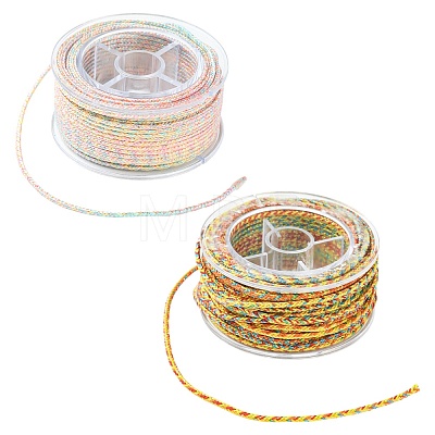 2 Rolls 2 Colors Braided Nylon Chinese Knot Cord WCOR-CJ0001-01-1