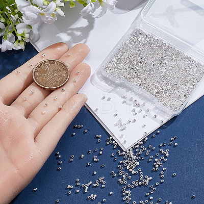2000Pcs Brass Crimp Beads KK-SP0002-62S-1